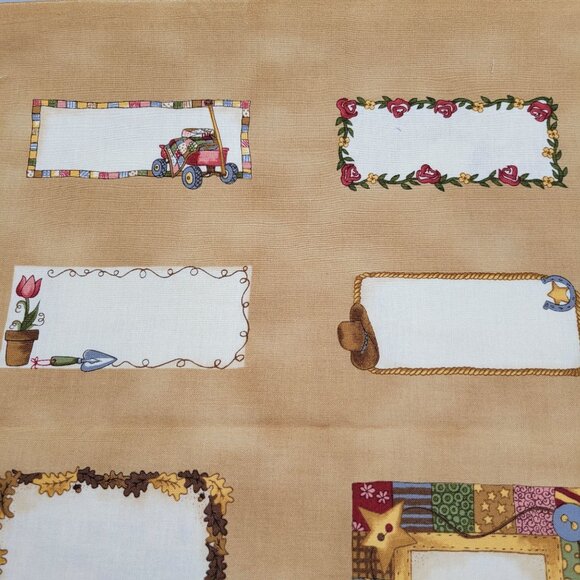 Quilt Labels Fabric Panel For Quilting and Crafts Assorted Frames Sew Treasured - Picture 13 of 15